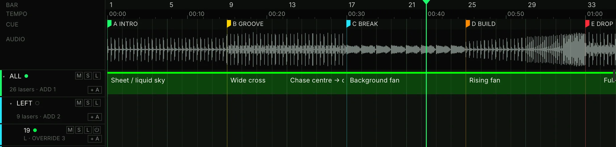 The real GALVO timeline in English: Rekordbox beatgrid, effects and laser lanes
